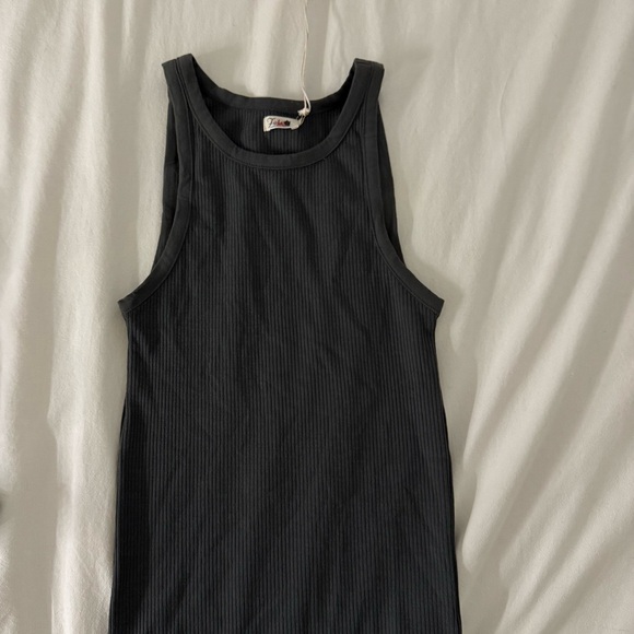 Faherty Black Ribbed Tank Top - Picture 2 of 2